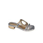 Ciabattina Linea Geometrica Gold/Silver Con Tacco