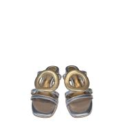 Ciabattina Linea Geometrica Gold/Silver Con Tacco