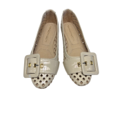 Ballerina Vernice Traforata Accessorio Fibbia Burro