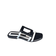 Ciabattina Linea Geometrica Black/White