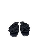 Ciabattina Flowers Black