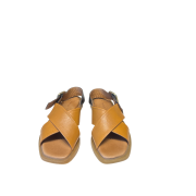 Sandalo Incrocio Cuoio/Nero