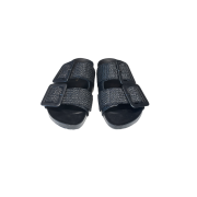 Ciabattina In Rafia Con Fibbie