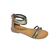 Sandalo Alla Schiava Strass Brown