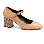 Decolletè Con Tacco Stampa Camel