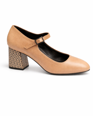 Decolletè Con Tacco Stampa Camel