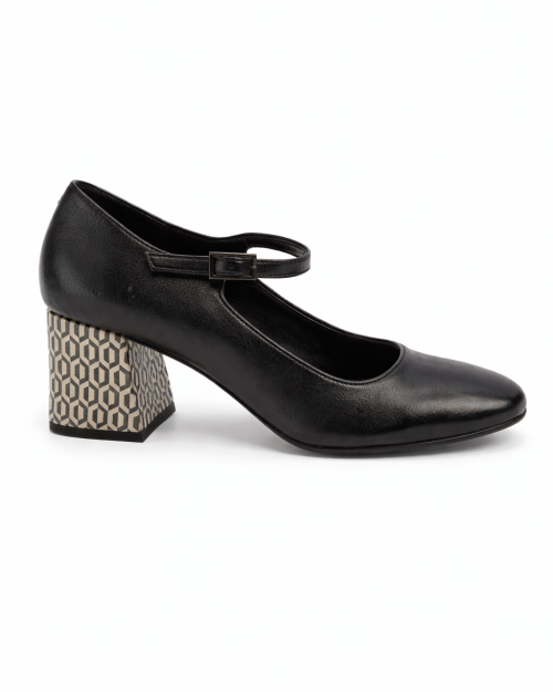 Decolletè Tacco Stampa Black