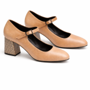 Decolletè Con Tacco Stampa Camel