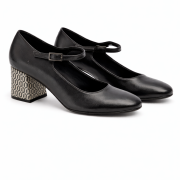 Decolletè Tacco Stampa Black