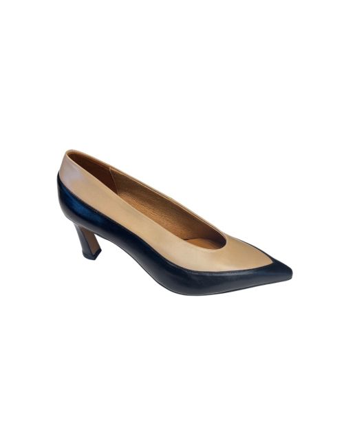 Décolleté Leonie Bicolor Nero/Sabbia