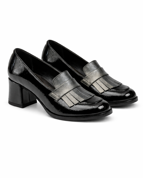 Mocassino Con Frange Black