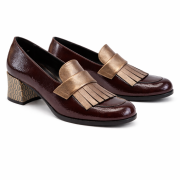 Scarpa Con Frange E Tacco Stampa Testa Di Moro