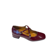 Ballerina Incrocio Vernice Bordeaux