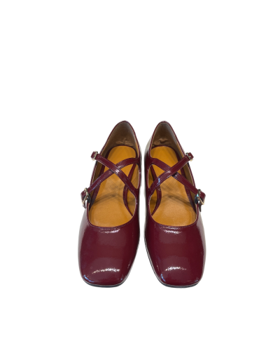 Ballerina Incrocio Vernice Bordeaux