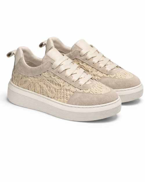 Sneaker Ricamo Beige