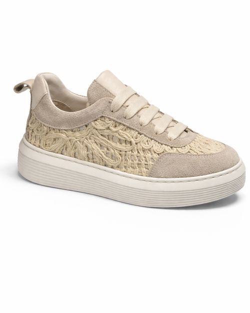 Sneaker Ricamo Beige