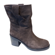 Tronchetto Con Tacco Suede Testa Di Moro