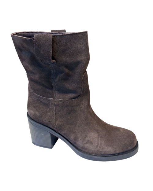 Tronchetto Con Tacco Suede Testa Di Moro