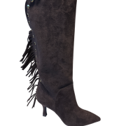 Stivale Alto Con Frange Testa Di Moro