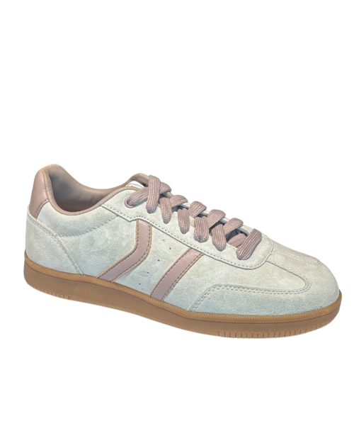 Sneakers Bassa Suede Beige/Rosa