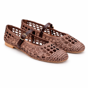 Ballerina Ischia Raffia Caffè